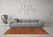 Machine Washable Abstract Orange Modern Area Rugs in a Living Room, wshabs4768org