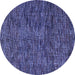 Round Abstract Blue Modern Rug, abs4768blu