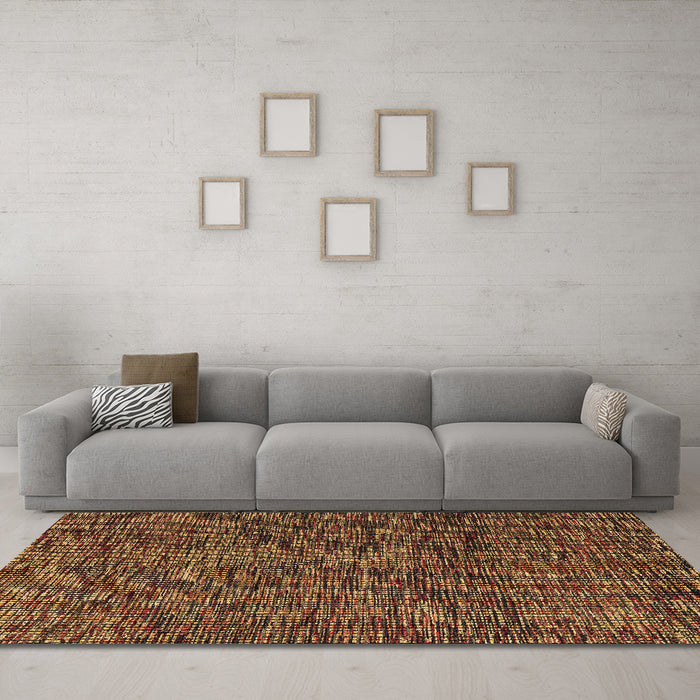 Machine Washable Abstract Brown Modern Rug in a Living Room,, wshabs4768brn
