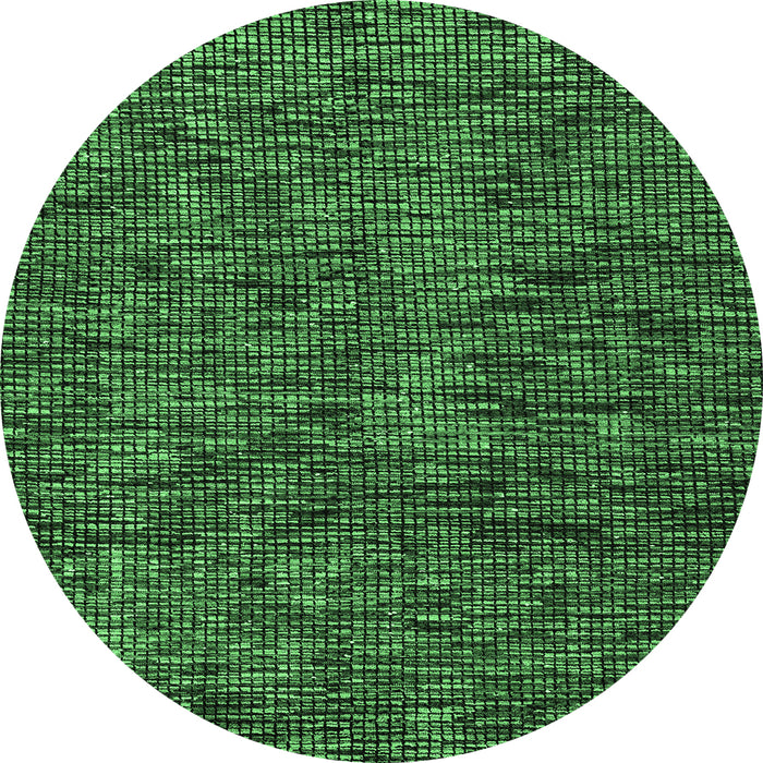 Round Abstract Emerald Green Modern Rug, abs4768emgrn
