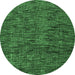 Round Abstract Emerald Green Modern Rug, abs4768emgrn