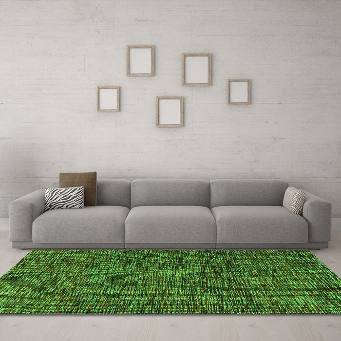 Machine Washable Abstract Green Modern Area Rugs in a Living Room,, wshabs4768grn