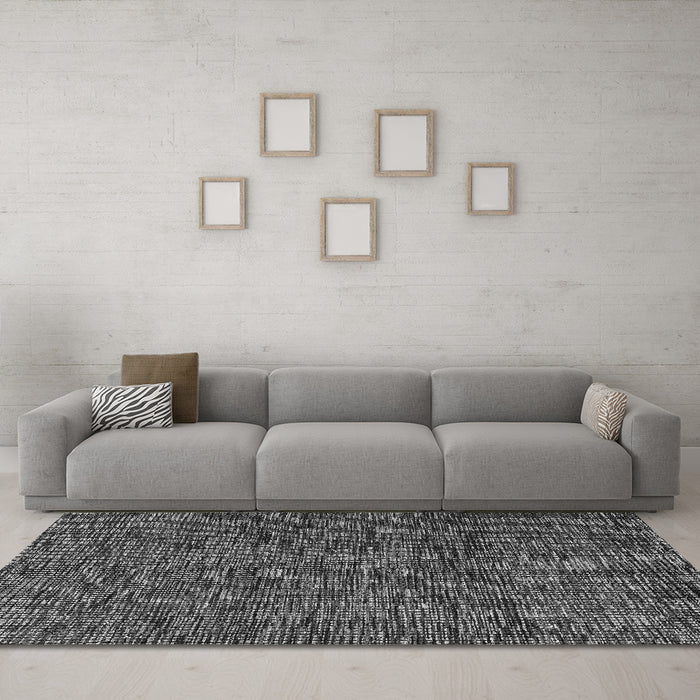 Machine Washable Abstract Gray Modern Rug in a Living Room,, wshabs4768gry