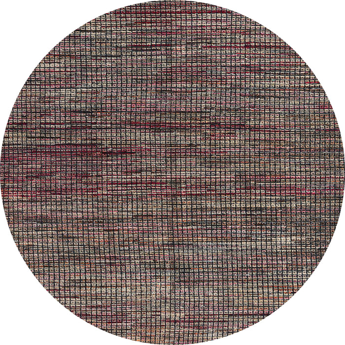 Round Abstract Pink Oriental Rug, abs4769