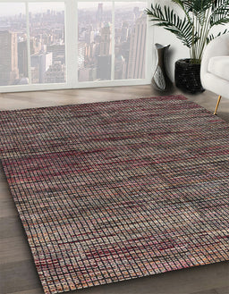 Machine Washable Abstract Rosy Pink Rug in a Family Room, wshabs4769