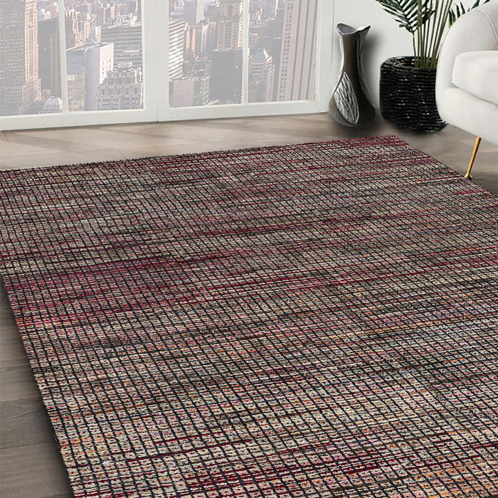 Machine Washable Abstract Rosy Pink Rug in a Family Room, wshabs4769
