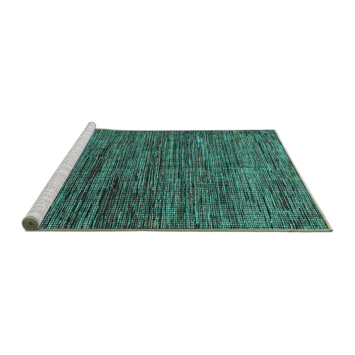 Sideview of Machine Washable Oriental Turquoise Modern Area Rugs, wshabs4769turq