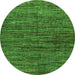 Round Oriental Green Modern Rug, abs4769grn