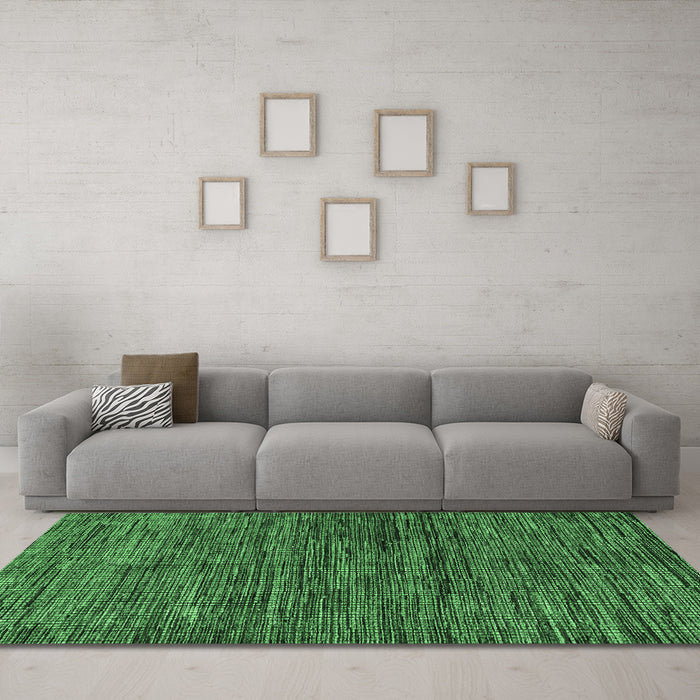 Machine Washable Oriental Emerald Green Modern Area Rugs in a Living Room,, wshabs4769emgrn