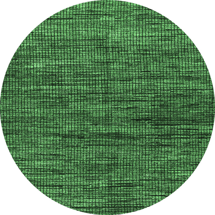 Round Machine Washable Oriental Emerald Green Modern Area Rugs, wshabs4769emgrn