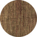 Round Machine Washable Oriental Brown Modern Rug, wshabs4769brn