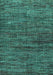 Machine Washable Oriental Turquoise Modern Area Rugs, wshabs4769turq