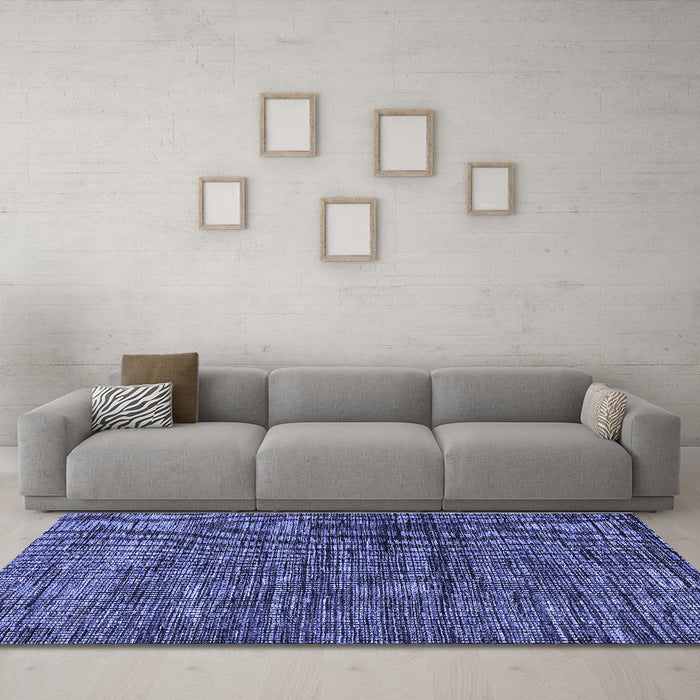 Machine Washable Oriental Blue Modern Rug in a Living Room, wshabs4769blu