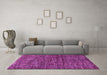 Machine Washable Oriental Pink Modern Rug in a Living Room, wshabs4769pnk