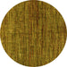 Round Oriental Yellow Modern Rug, abs4769yw