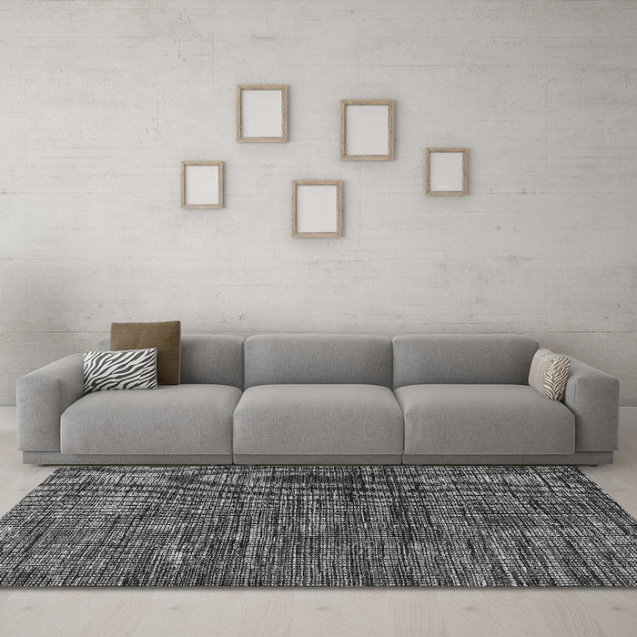 Machine Washable Oriental Gray Modern Rug in a Living Room,, wshabs4769gry
