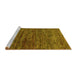 Sideview of Machine Washable Oriental Yellow Modern Rug, wshabs4769yw