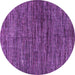 Round Machine Washable Oriental Purple Modern Area Rugs, wshabs4769pur