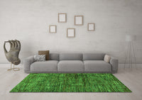 Machine Washable Oriental Green Modern Rug, wshabs4769grn