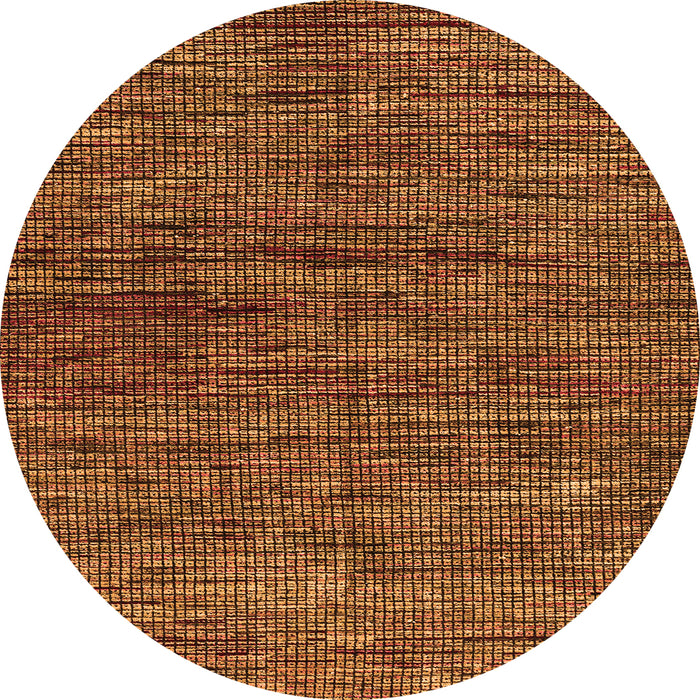 Round Machine Washable Oriental Orange Modern Area Rugs, wshabs4769org