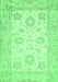 Machine Washable Oriental Emerald Green Traditional Area Rugs, wshabs476emgrn