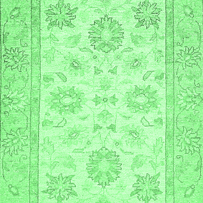 Machine Washable Oriental Emerald Green Traditional Area Rugs, wshabs476emgrn