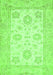 Machine Washable Oriental Green Traditional Area Rugs, wshabs476grn