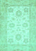 Machine Washable Oriental Turquoise Traditional Area Rugs, wshabs476turq