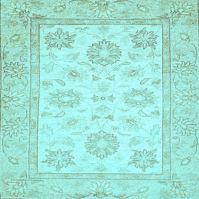 Square Oriental Light Blue Traditional Rug, abs476lblu