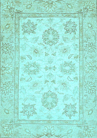 Oriental Light Blue Traditional Rug, abs476lblu