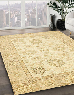 Machine Washable Abstract Sun Yellow Rug in a Family Room, wshabs476