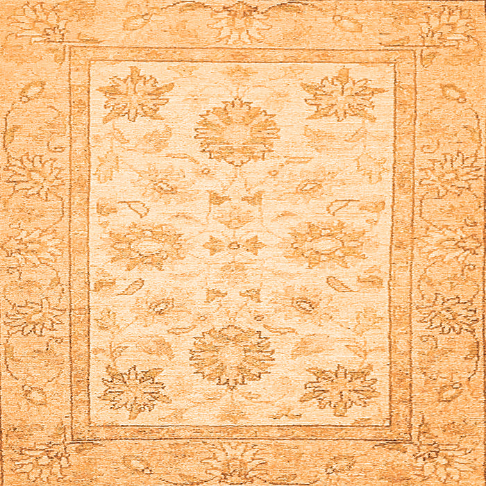 Square Oriental Orange Traditional Rug, abs476org