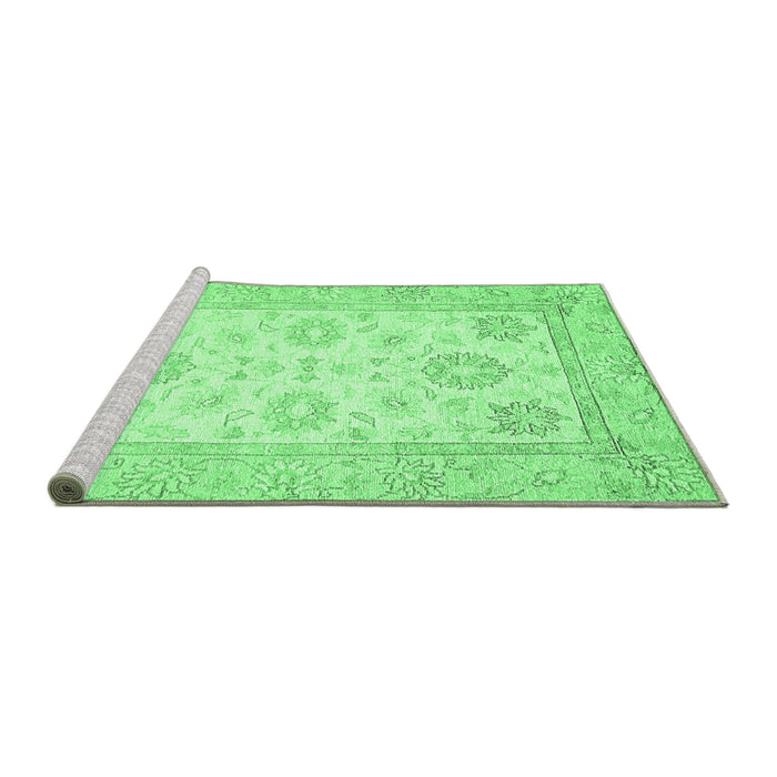 Sideview of Machine Washable Oriental Emerald Green Traditional Area Rugs, wshabs476emgrn
