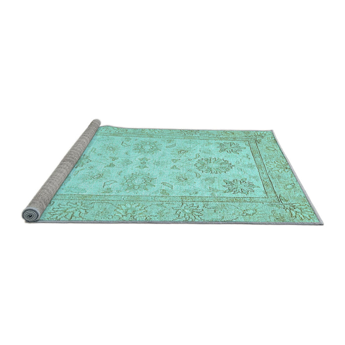 Sideview of Machine Washable Oriental Light Blue Traditional Rug, wshabs476lblu