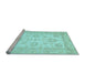 Sideview of Machine Washable Oriental Light Blue Traditional Rug, wshabs476lblu