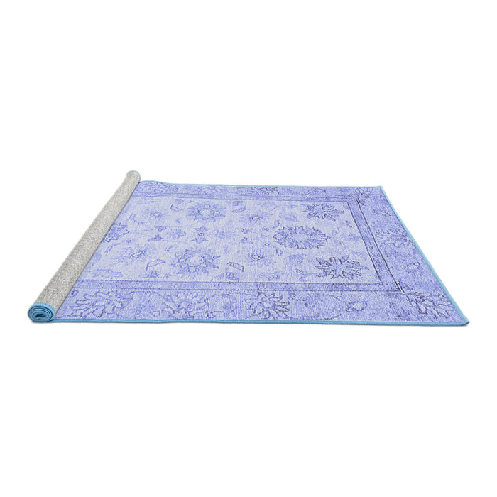Sideview of Machine Washable Oriental Blue Traditional Rug, wshabs476blu