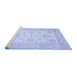 Sideview of Machine Washable Oriental Blue Traditional Rug, wshabs476blu