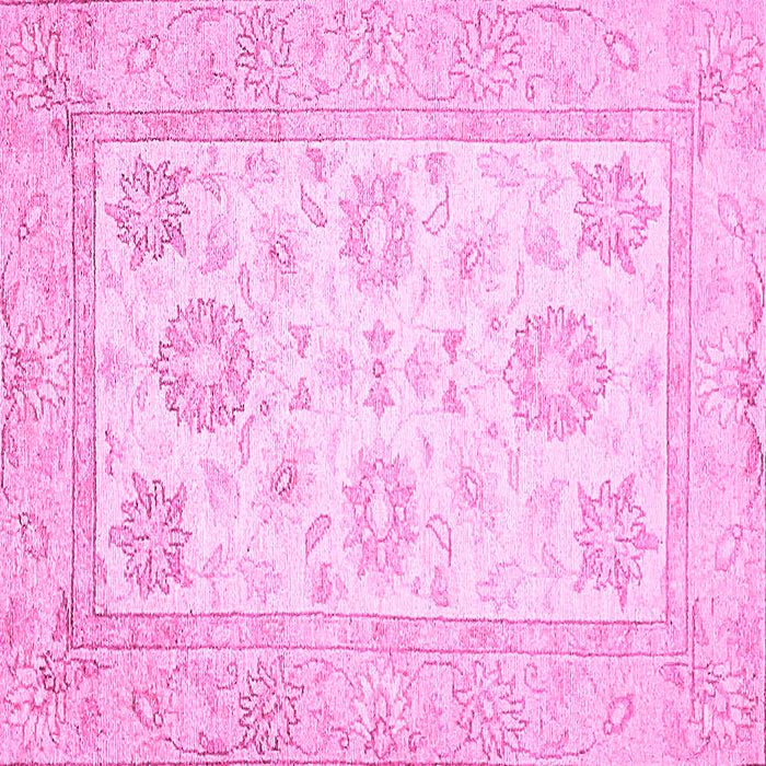 Square Oriental Pink Traditional Rug, abs476pnk
