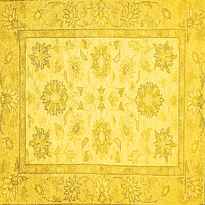 Square Oriental Yellow Traditional Rug, abs476yw