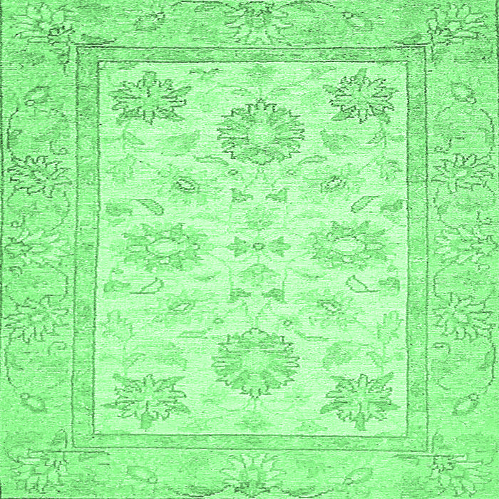 Square Oriental Emerald Green Traditional Rug, abs476emgrn