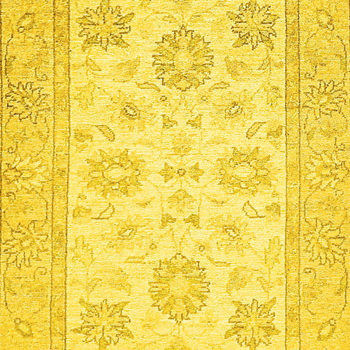 Machine Washable Oriental Yellow Traditional Rug, wshabs476yw