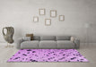 Machine Washable Oriental Purple Modern Area Rugs in a Living Room, wshabs4770pur