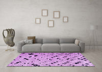 Machine Washable Oriental Purple Modern Rug, wshabs4770pur