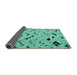 Sideview of Oriental Turquoise Modern Rug, abs4770turq