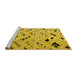 Sideview of Machine Washable Oriental Yellow Modern Rug, wshabs4770yw