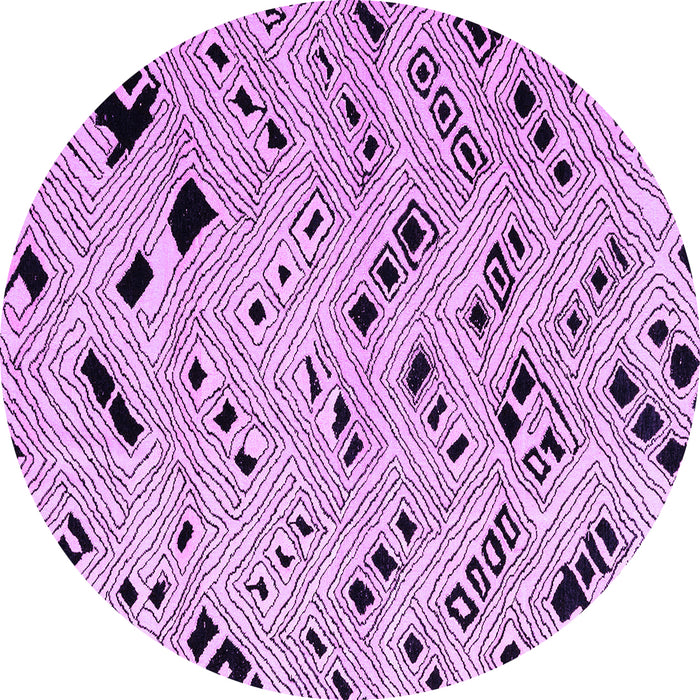 Round Machine Washable Oriental Purple Modern Area Rugs, wshabs4770pur