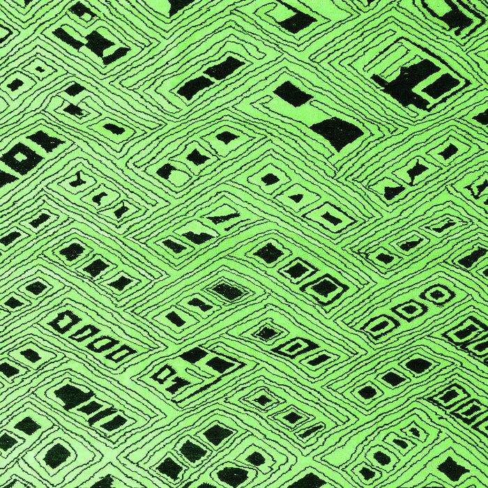 Square Machine Washable Oriental Green Modern Area Rugs, wshabs4770grn