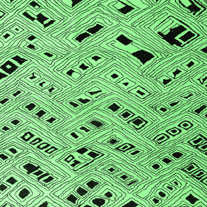 Square Machine Washable Oriental Emerald Green Modern Area Rugs, wshabs4770emgrn