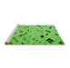 Sideview of Machine Washable Oriental Green Modern Area Rugs, wshabs4770grn