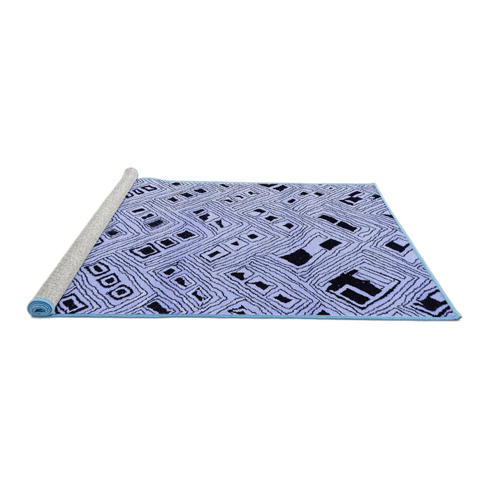 Sideview of Machine Washable Oriental Blue Modern Rug, wshabs4770blu